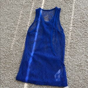 Blue Lace Sleeveless Top and legging